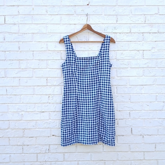 Old Navy Gingham Linen Blend Dress - Picture 2 of 5